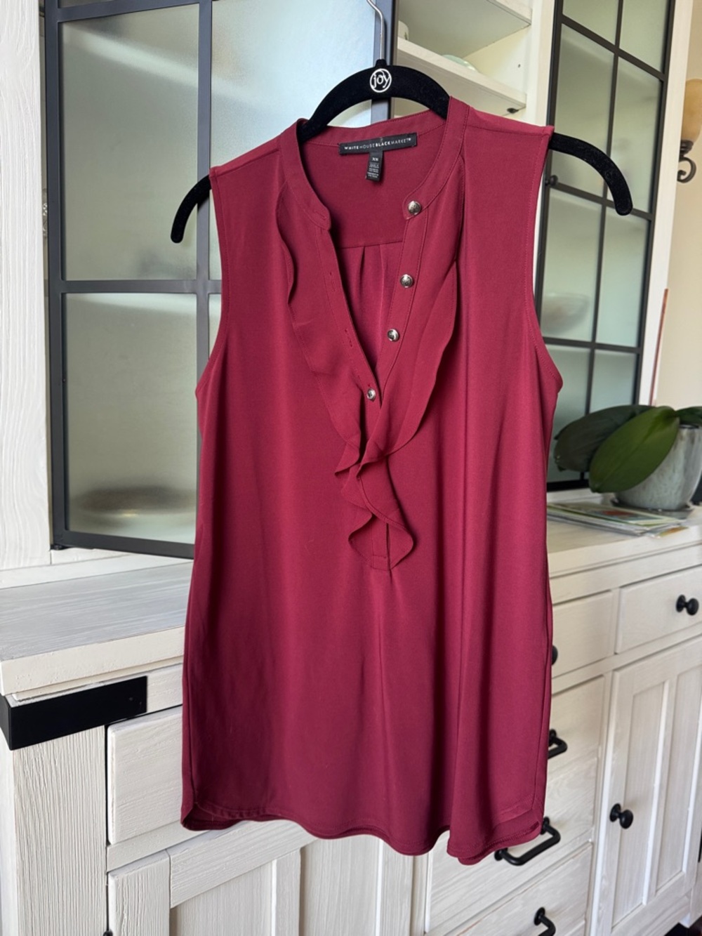 WHBM sleeveless burgundy top